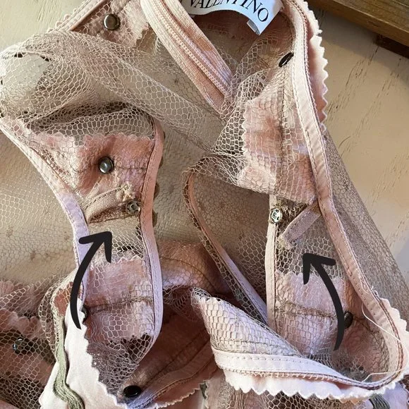 RED Valentino Point d'esprit tulle Pink Sheer Maxi Dress - Picture 8 of 11